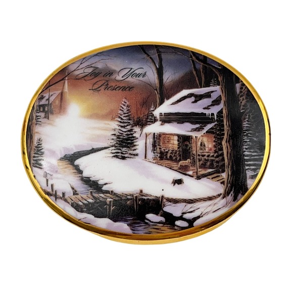 Joy in Your Presence Christmas Glow by Ron Iverson Candle Trinket Box w Lid - Picture 3 of 9
